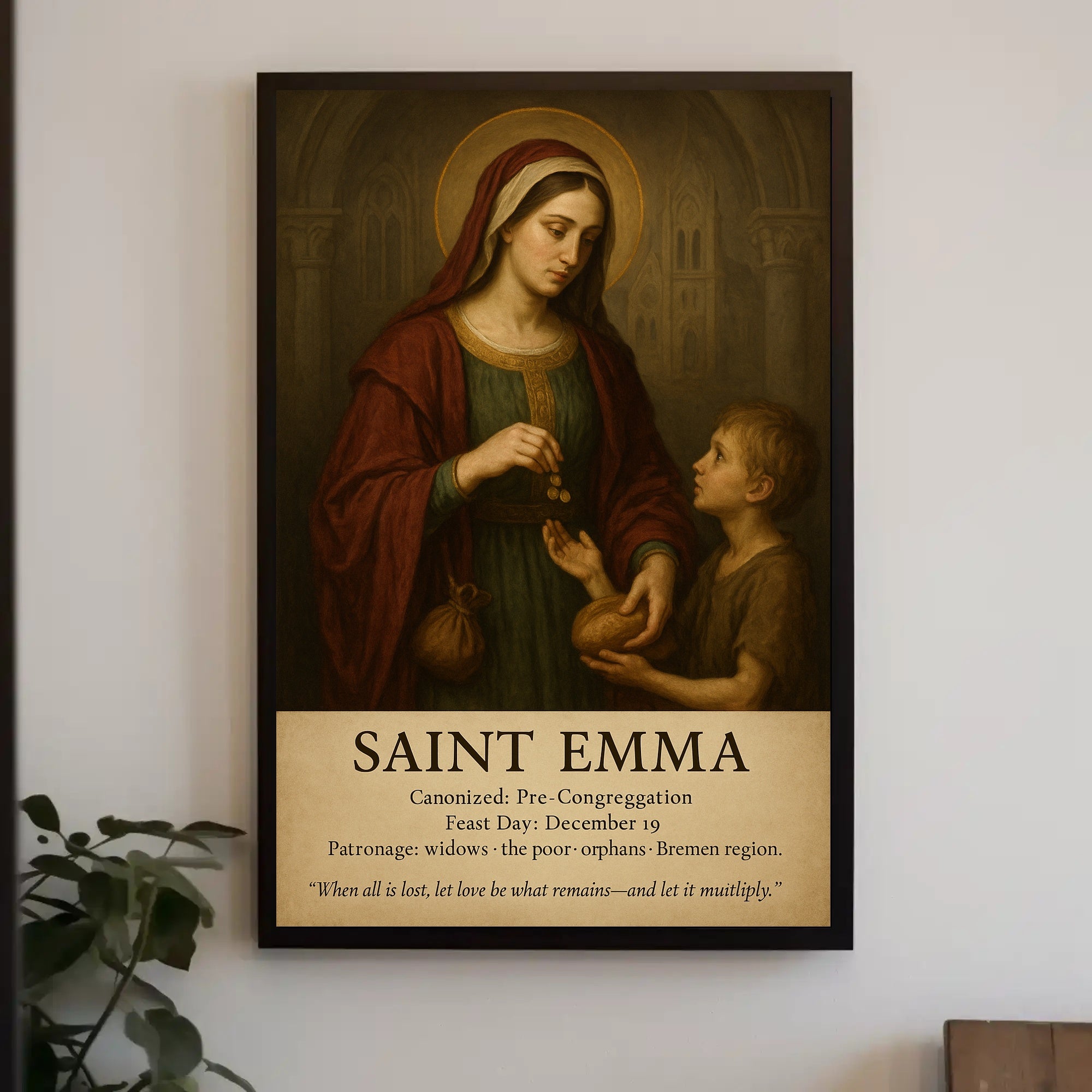 Saint Emma: Compassionate Icon of Charity in Heritage Poster