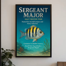 Sergeant Major Fish Bold Stripes and Big Attitude Poster