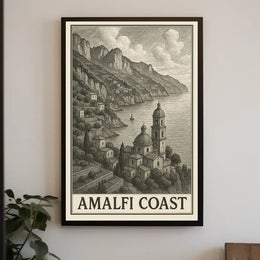 Amalfi Coast Poster Wall Art Print Travel Decor Home