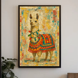 Festive Llama Art Poster