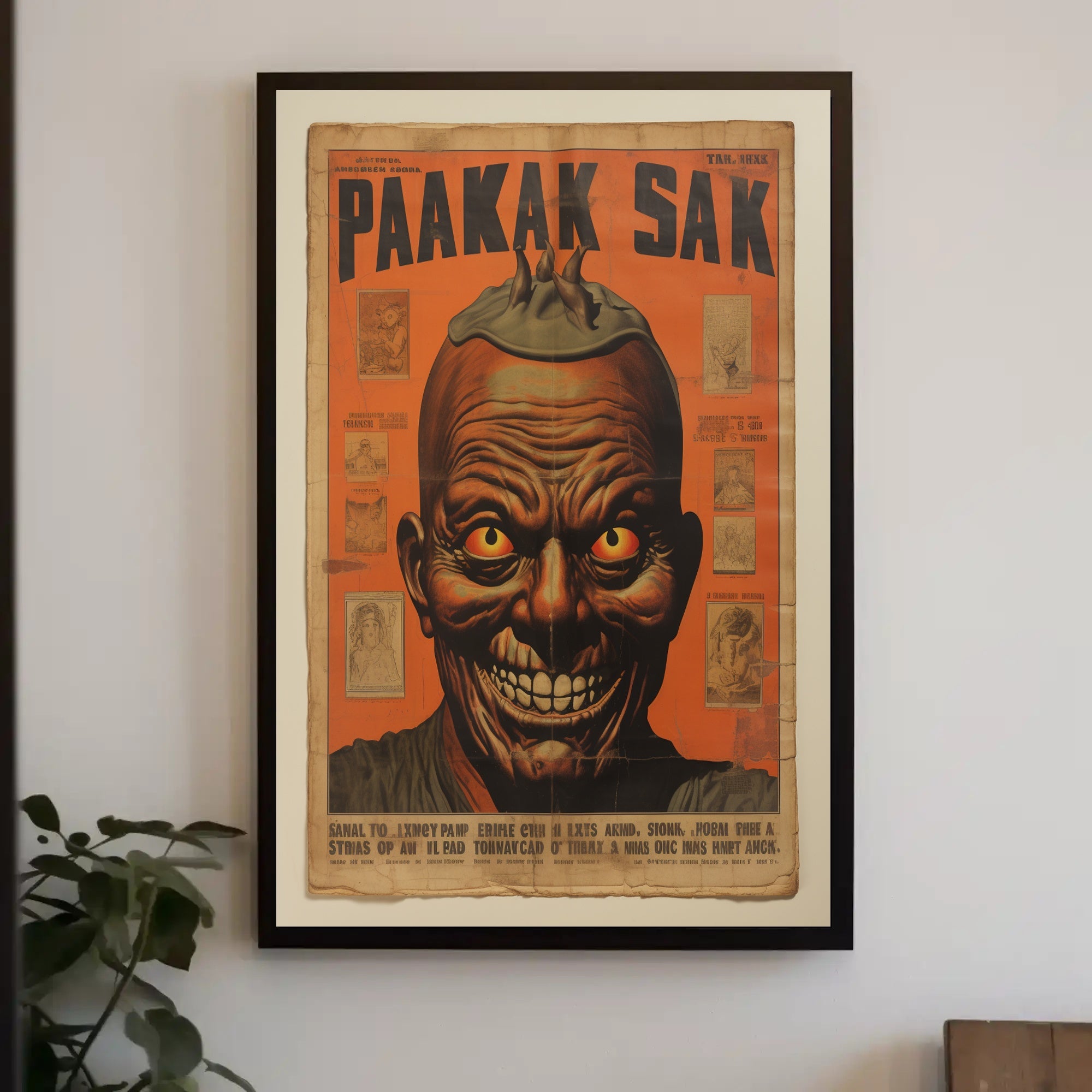 Paakak Sak Vintage Horror Vintage Poster