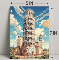 The Leaning Tower Of Pisa Artistic Poster PosterGoat