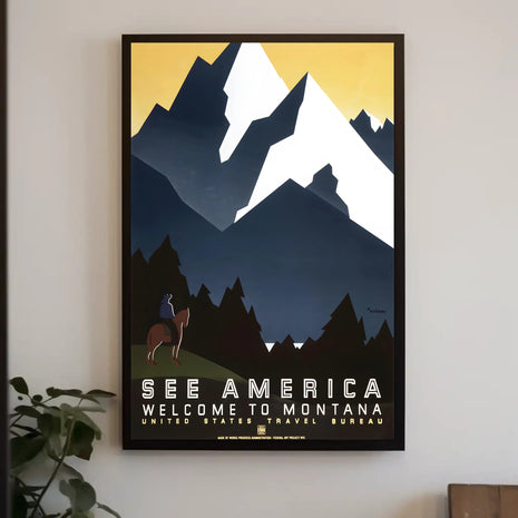 Vintage Adventure Montana Travel Poster: Explore America's Wilderness