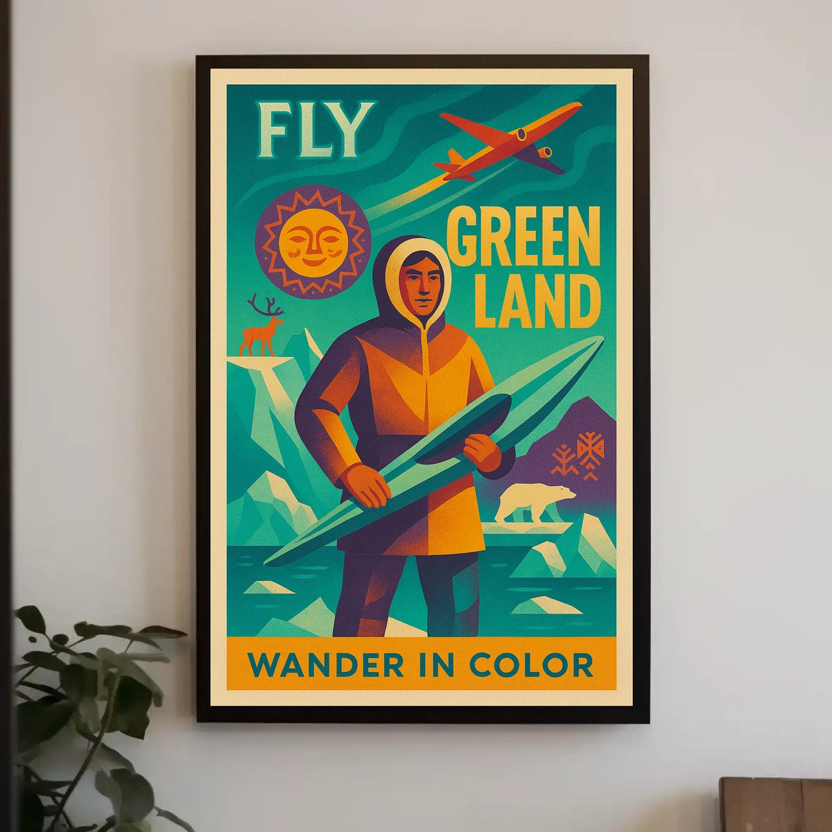 Fly Greenland Wander In Color Poster