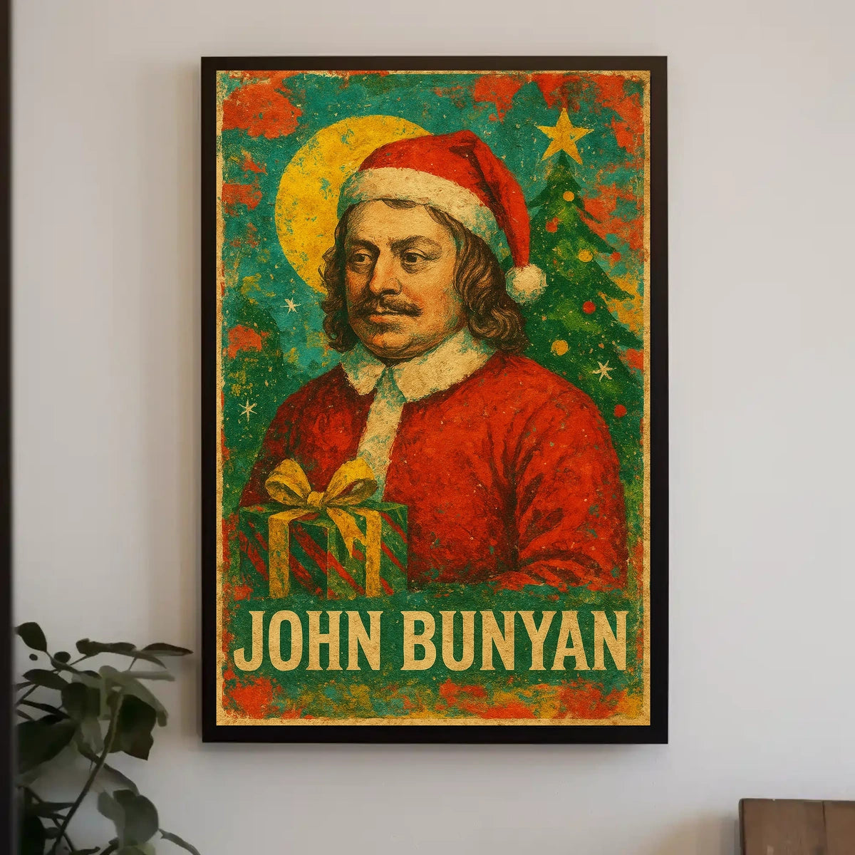 Vintage Santa Claus Illustration Christmas Cultural Poster