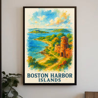 Boston Harbor Islands Vintage Travel Poster Art