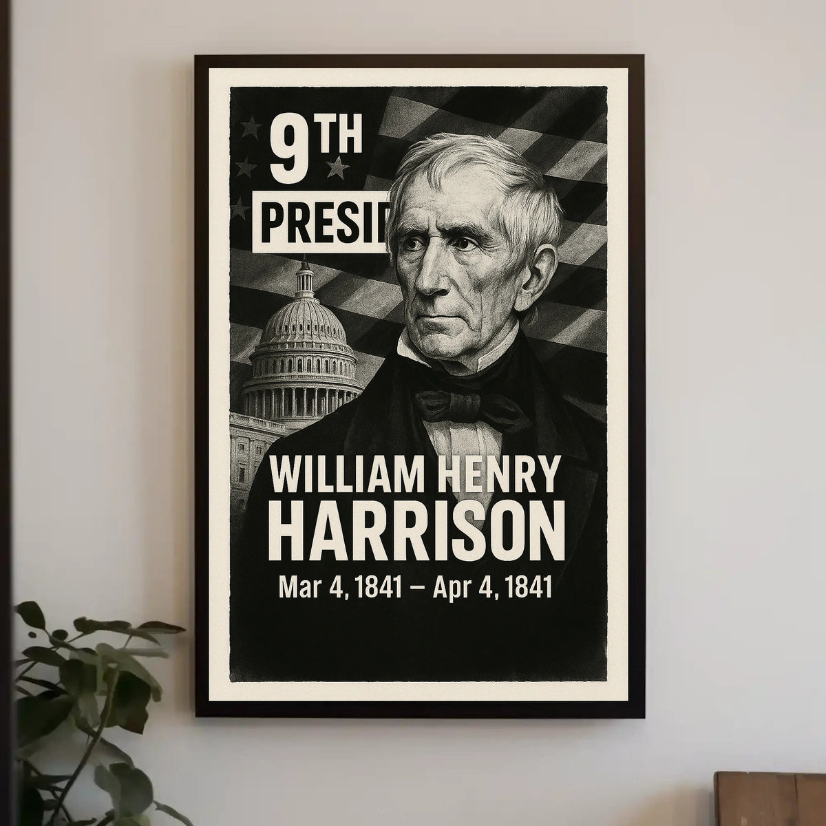 William Henry Harrison 9th President of the United States Digital Montaje Poster