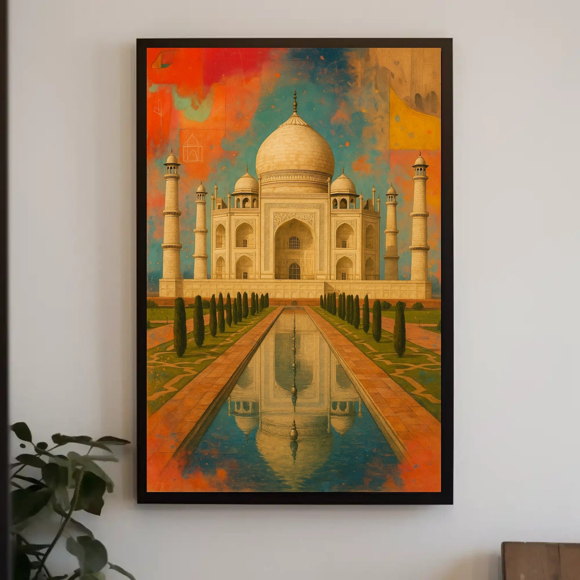 Taj Mahal Vibrant Art Print Cultural or Heritage Poster