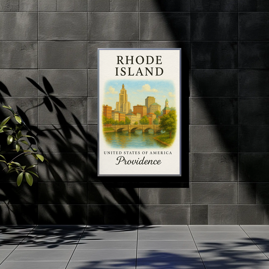 Rhode Island, Providence Signature Series Vintage Travel Poster