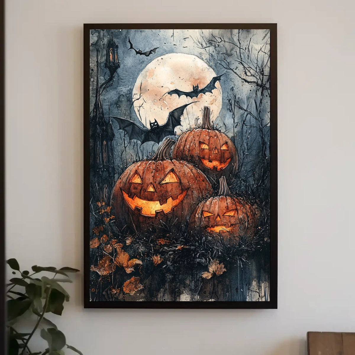 Halloween Moonlit Jack-O’-Lantern Scene Cultural or Heritage Poster