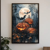 Halloween Moonlit Jack-O’-Lantern Scene Cultural or Heritage Poster
