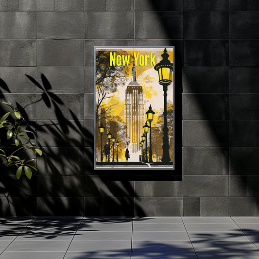 Empire State Building in Autumn Vintage Style Poster