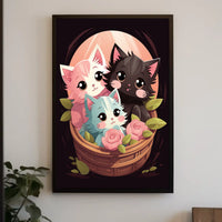 Basket Of Kittens Poster
