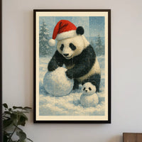 Festive Panda In Winter Wonderland Poster