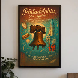 Philadelphia Poster: Historical Elegance Meets Modern Vibrancy