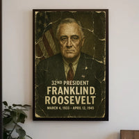 Franklin D. Roosevelt 32nd President of the United States Damaged Photograph Poster