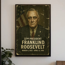 Franklin D. Roosevelt 32nd President of the United States Damaged Photograph Poster