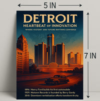 Detroit Heartbeat of Innovation Poster Art Print PosterGoat