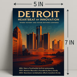 Detroit Heartbeat of Innovation Poster Art Print PosterGoat