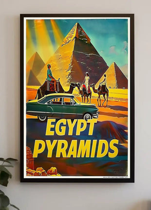 Iconic Pyramids of Egypt Vintage Travel Poster