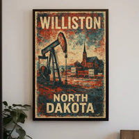Williston North Dakota Travel Wanderlust Minimalist Poster