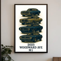 Classic Cars on Woodward Ave Poster