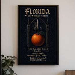 Florida Sunshine State Vintage Travel Art Poster