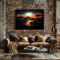 Desert Moonlit Journey Poster