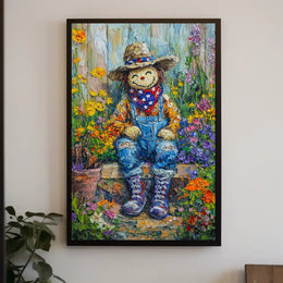 Whimsical Charming Family Garden Full Bloom Artwork Poster