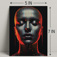 Dripping Colors A Futuristic Portrait Poster