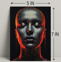 Dripping Colors A Futuristic Portrait Poster