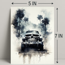 Skull Cruiser In The Mist Poster