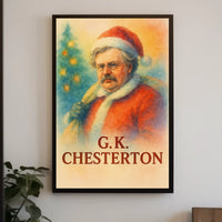 Santa Meets Literature: A Whimsical Cultural Heritage Poster