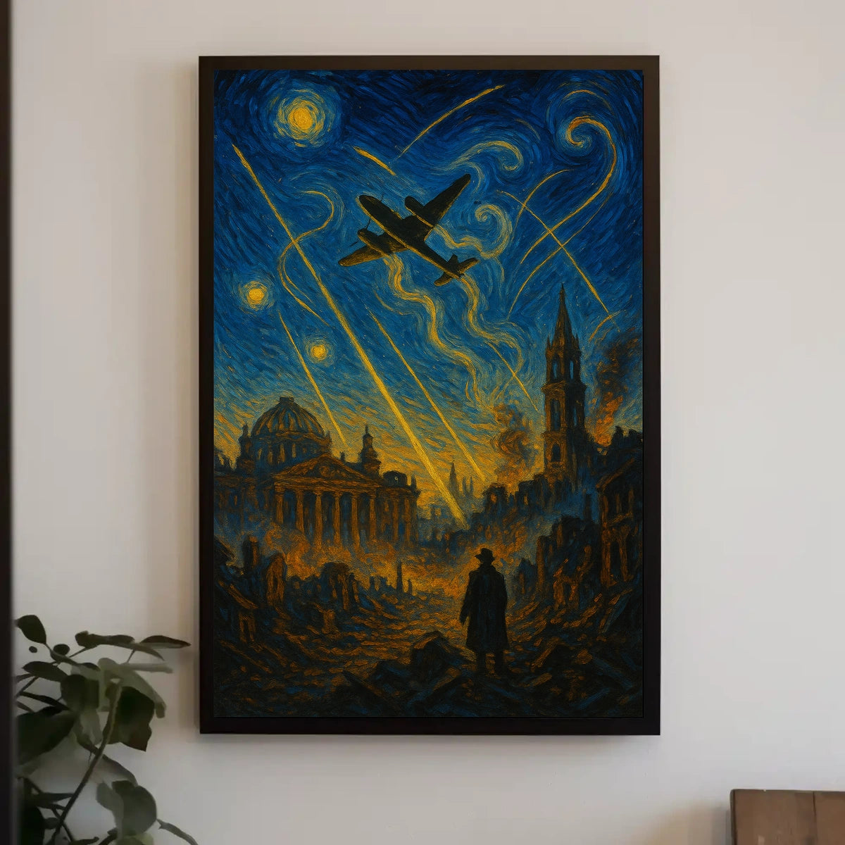 World War II Era Van Gogh Style WWII Poster