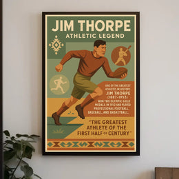 Jim Thorpe Athletic Legend Poster Wall Art Decor Travel