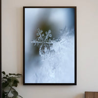 Intricate Snowflake Winter Scene Photorealistic Artistic Poster
