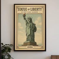 Statue of Liberty Vintage Illustration Cultural or Heritage Poster