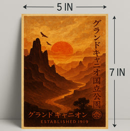 Vintage Grand Canyon Sunrise Travel Poster