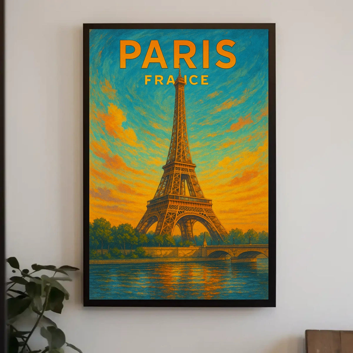 Paris, France Eiffel Tower At Sunset Poster
