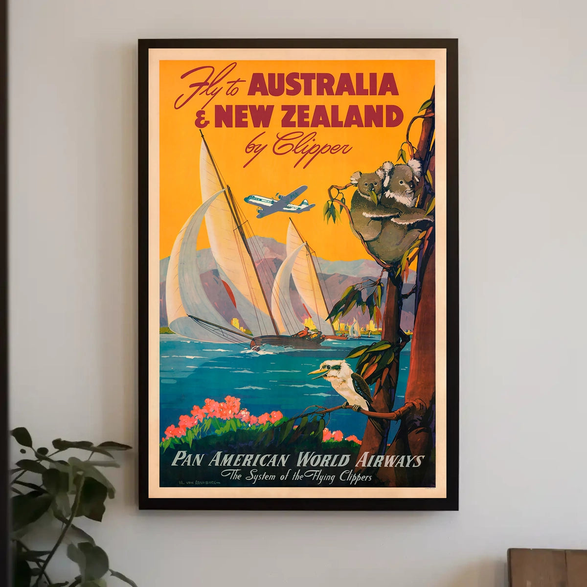 Fly To Australia New Zealand By Poster