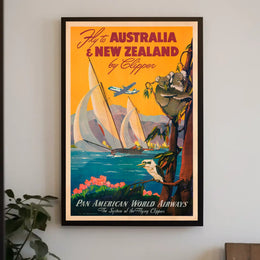 Fly To Australia New Zealand By Poster