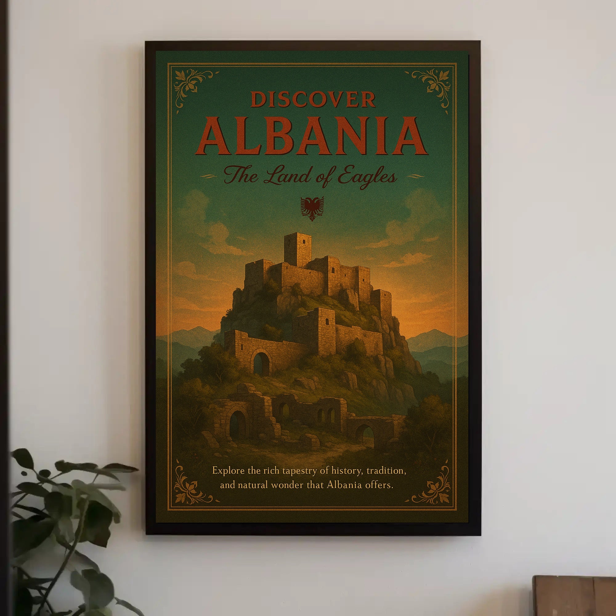 Albania Adventure Vintage Travel Poster