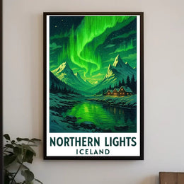 Northern Lights Over Iceland Travel Poster PosterGoat