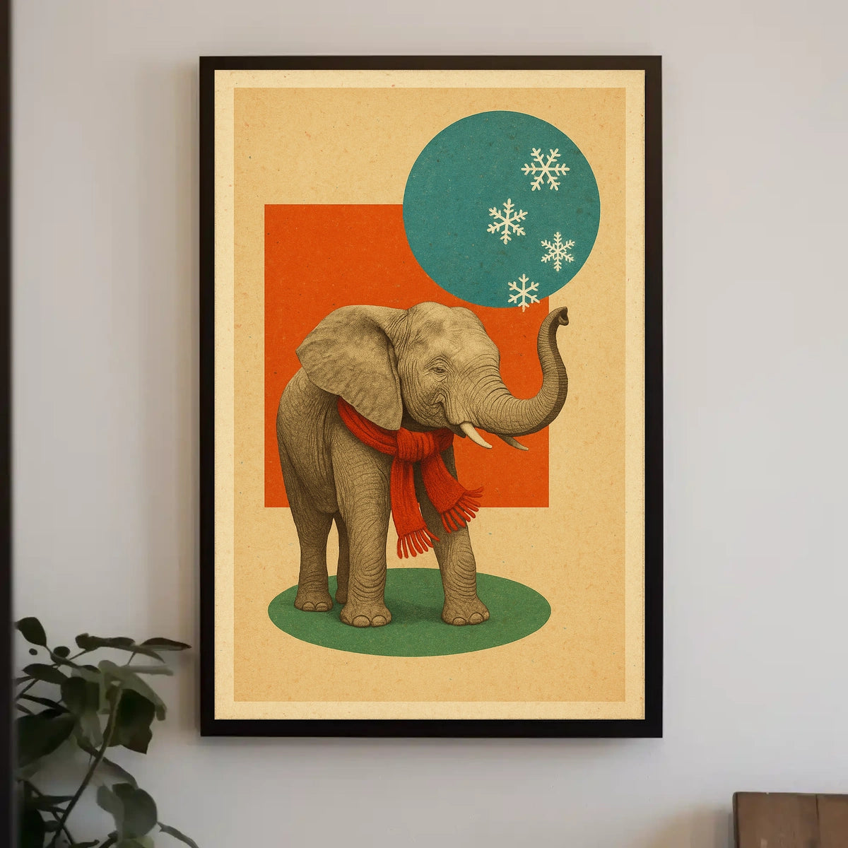 Winter Elephant Poster