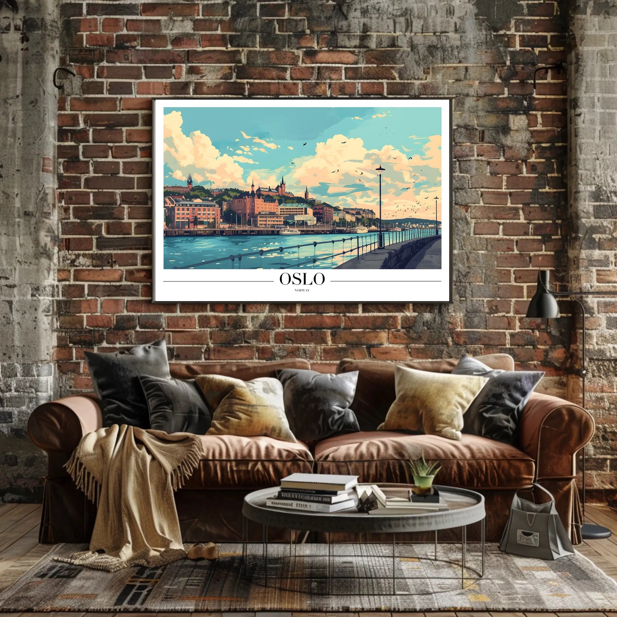Oslo Waterfront Illustration Urban or Cityscape Poster