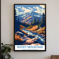 Rocky Mountain Adventure in Vintage National Park Poster