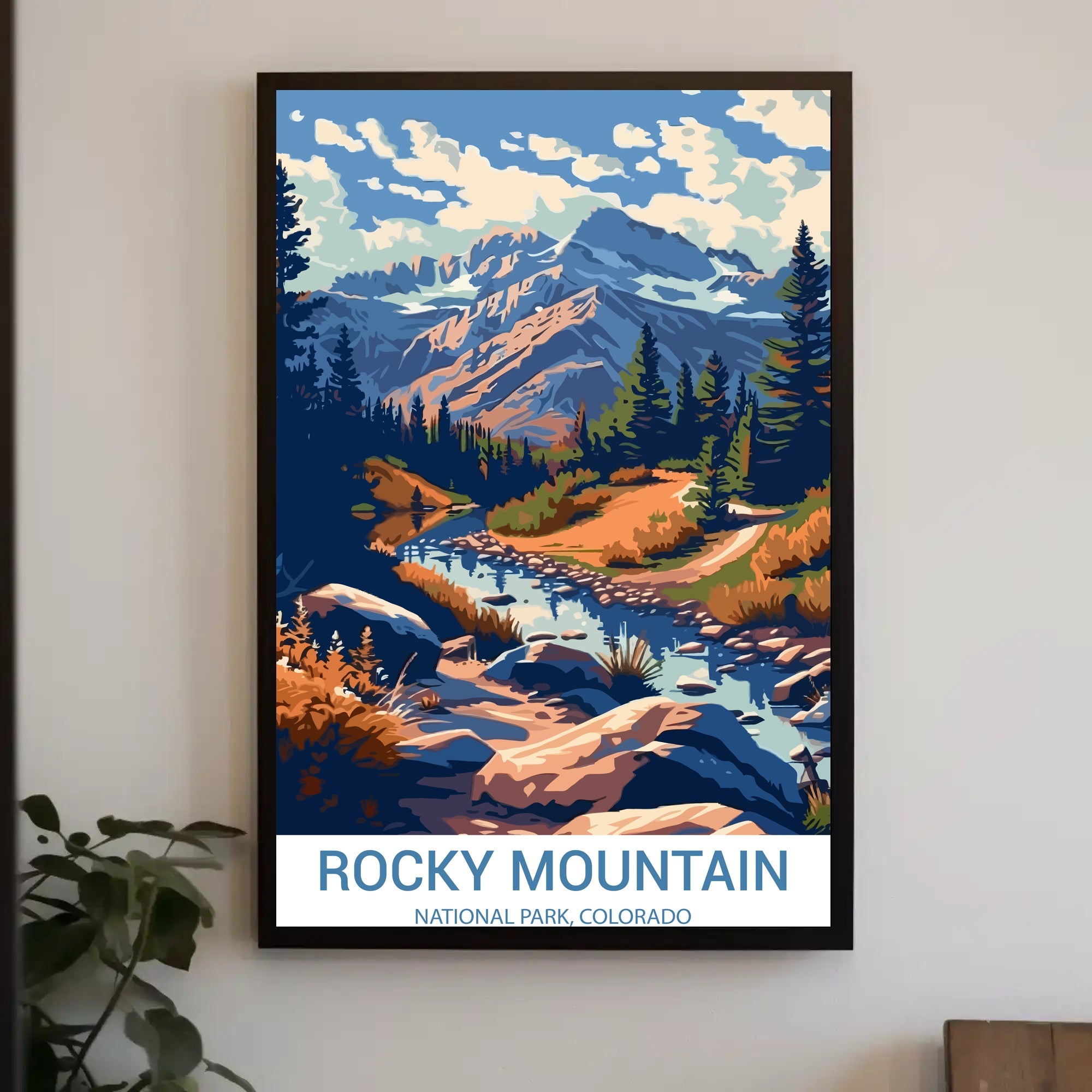 Rocky Mountain Adventure in Vintage National Park Poster