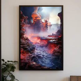 Fiery Fantasy Landscape Poster