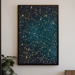 Starry Night Constellations Poster in Space or Astronomy Poster