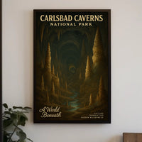 Carlsbad Caverns Vintage National Park Travel Poster